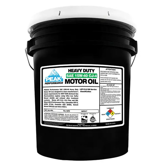 Peak SAE 15W-40 CJ-4 Heavy-Duty Diesel Motor Oil 5 gal