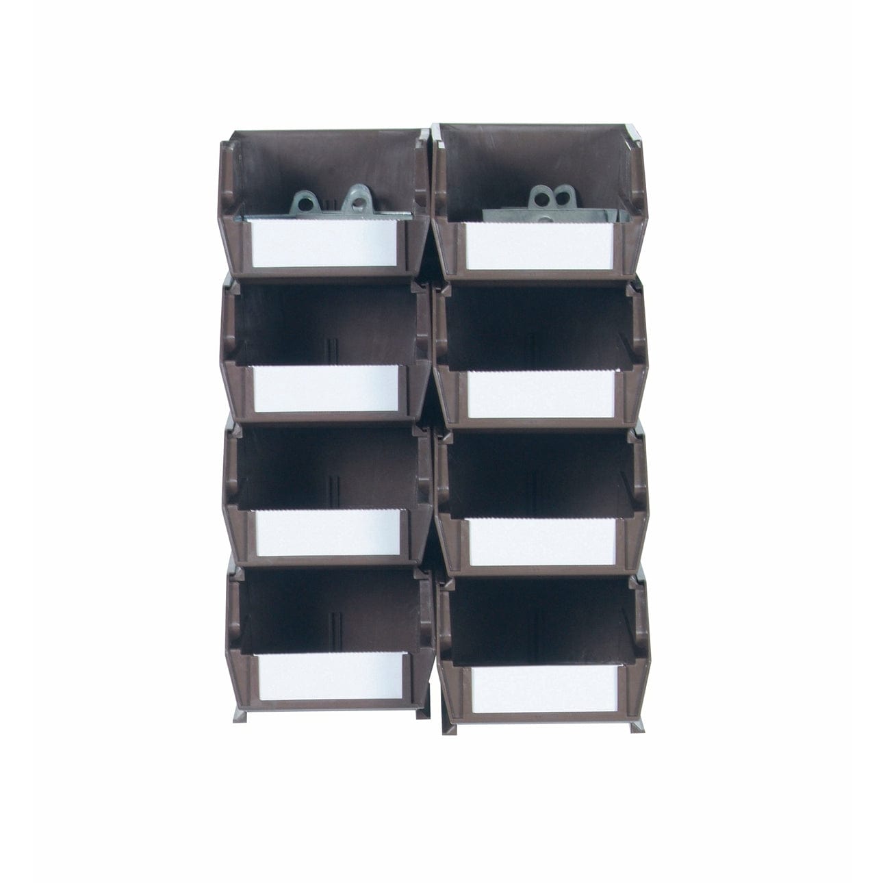 4pk each - Small & Medium Brown Hanging Bin & BinClip Kits alt 0