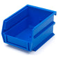 5-3/8" L x 4-1/8" W x 3" H Blue Stacking, Hanging, Interlocking Polypropylene Bins, 6 CT alt 0