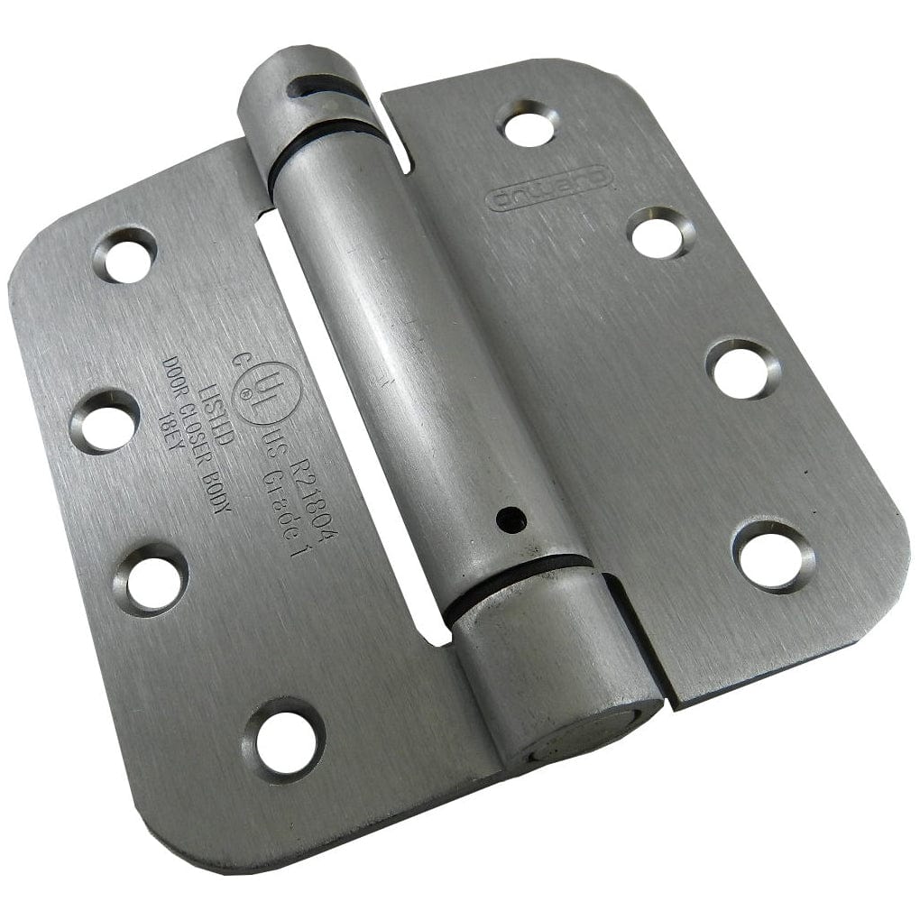 4" Full Mortise Adjustable Spring Hinge Brushed Chrome 5/8'' alt 0