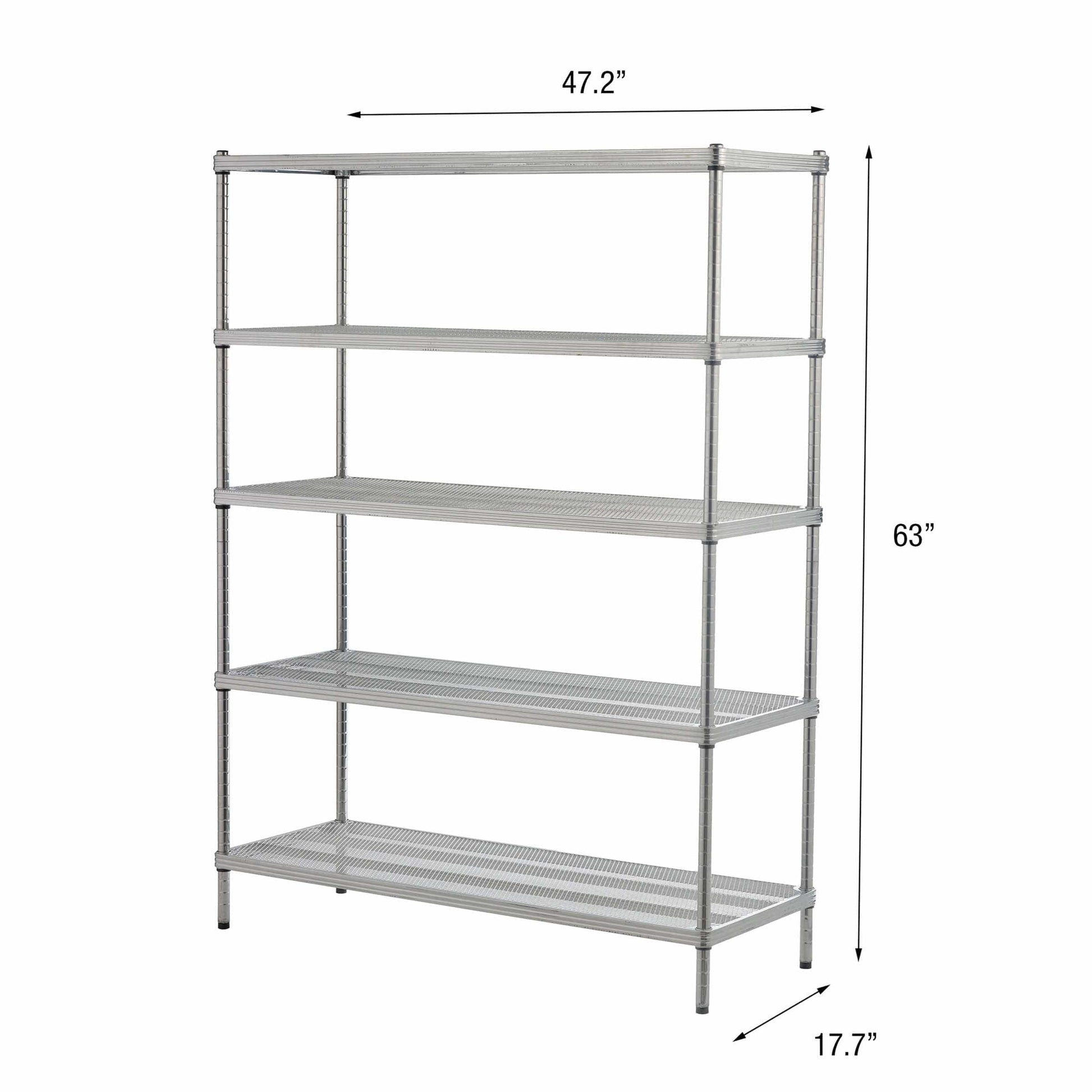 MeshWorks Shelving 5 Tier Silver alt 0