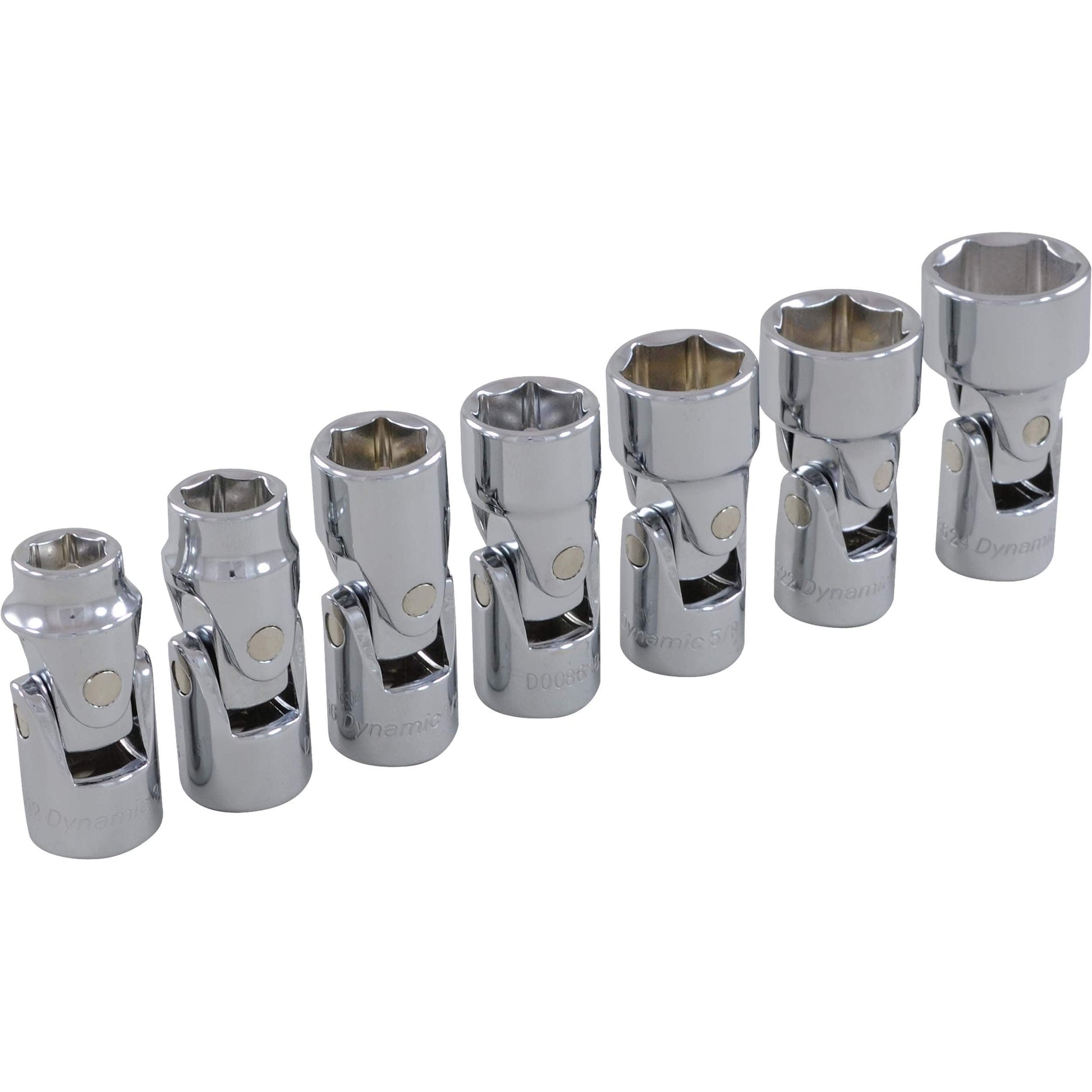 3/8" Drive 7pc 6-Point SAE Universal Joint Socket Set, 3/8" - 3/4" alt 0