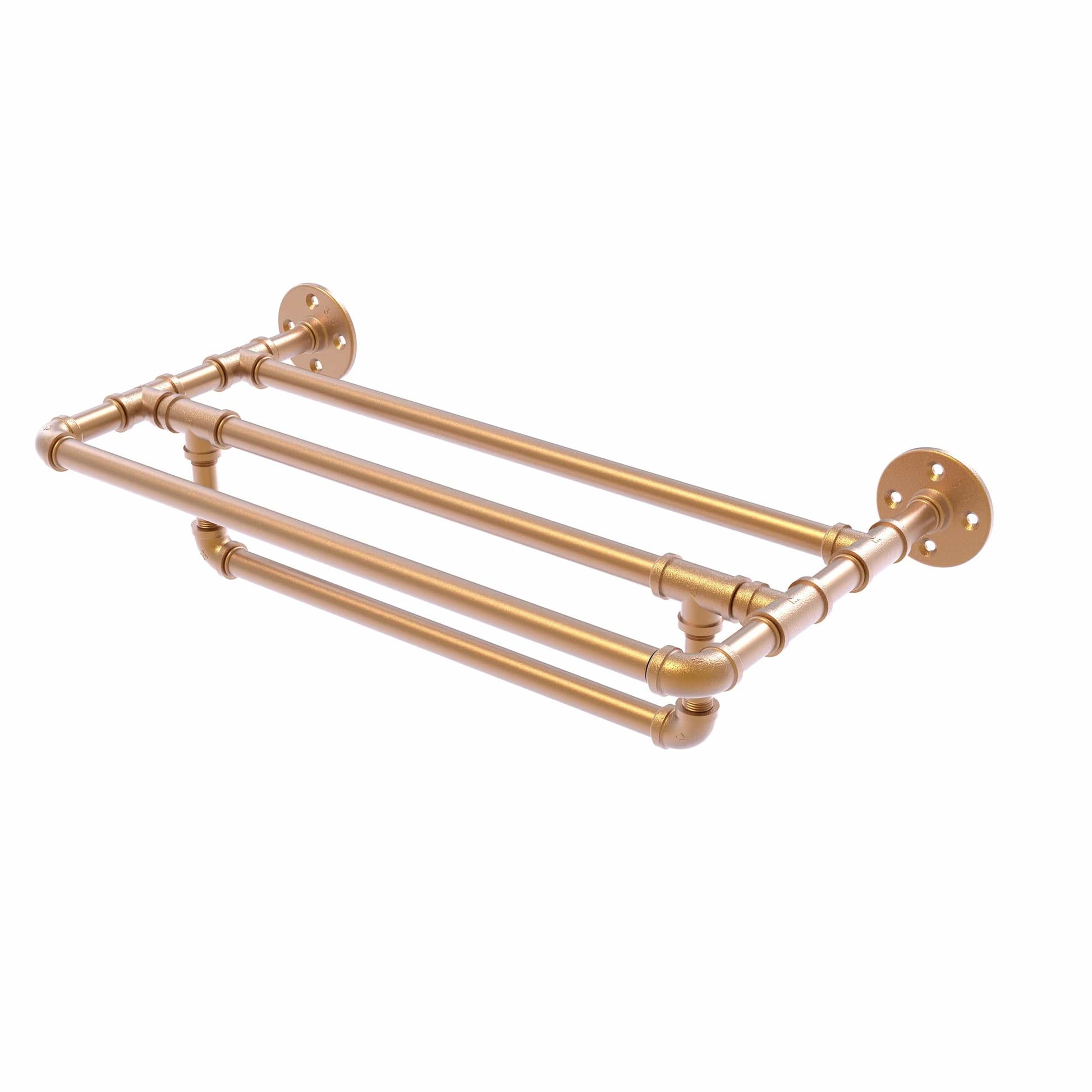  18" Wall Mounted Towel Shelf with Towel Bar, Brushed Bronze Finish alt 0