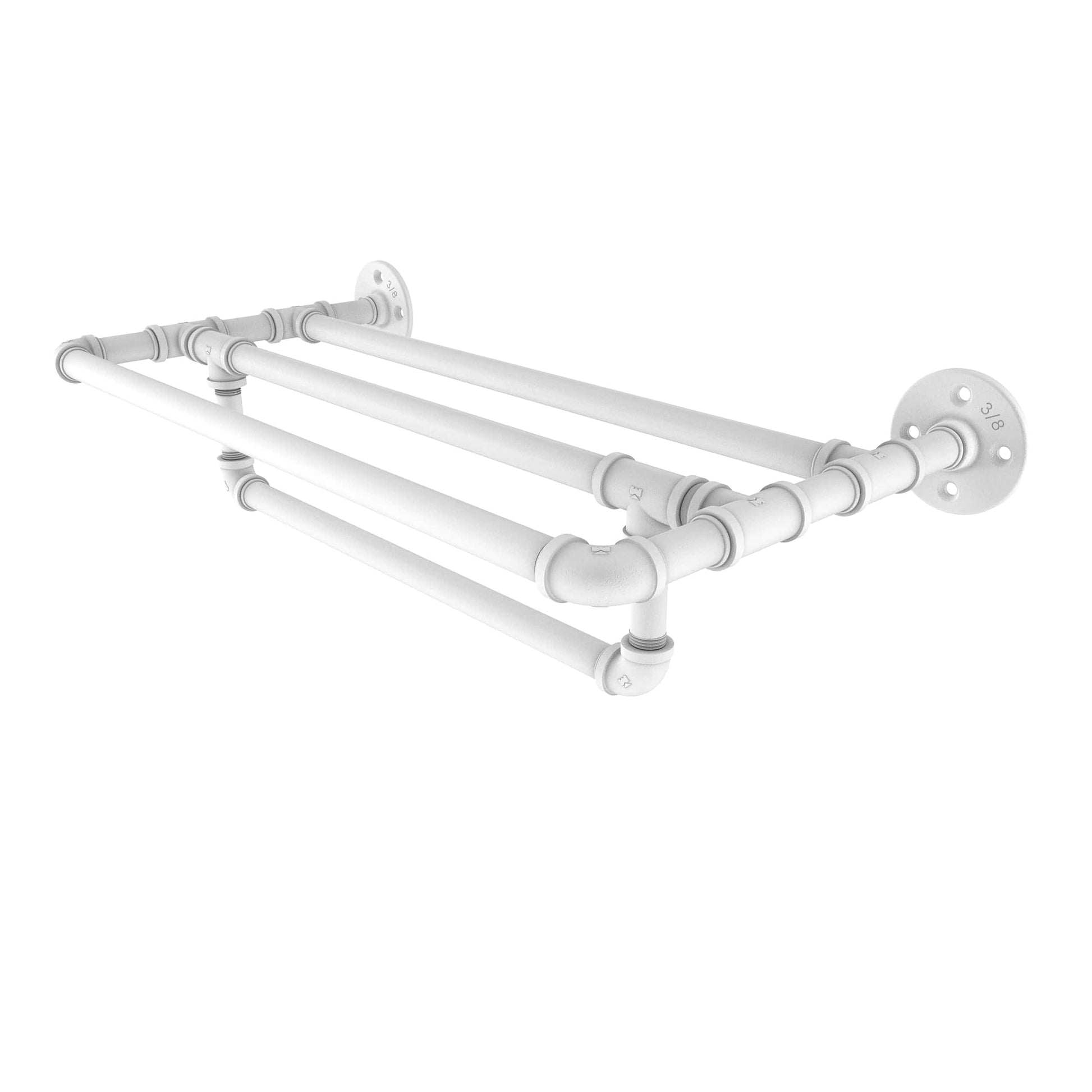  18" Wall Mounted Towel Shelf with Towel Bar, Matt White Fin alt 0
