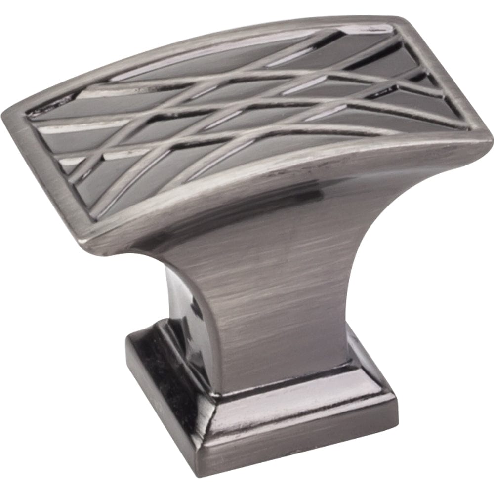 Aberdeen Rectangle Lined Knob, 1-1/2" O.L., Brushed Black Nickel alt 0