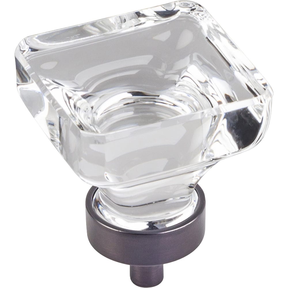 Harlow Large Square Glass Knob, 1-3/8" O.L., Brushed Oil Rubbed Bronze alt 0